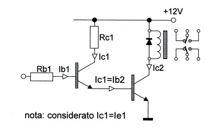 connessione Darlinghton tra due transistors