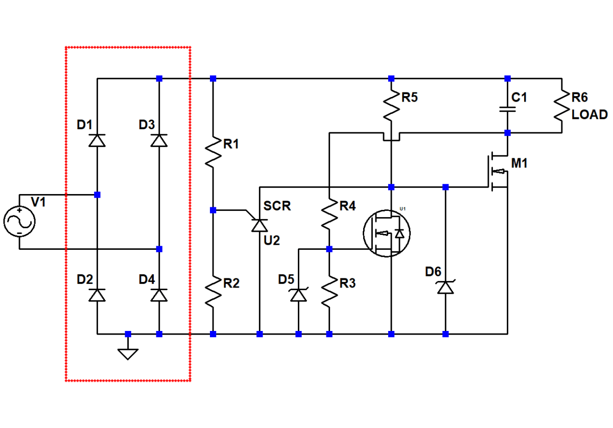 schema applicativo di convertitore AC/DC con rettificatori di alta potenza 